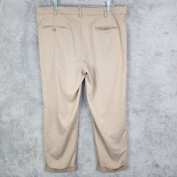 Men's Pro Tour Khaki Dress Pants Golf Hi Rise Polyester Stretch Size 38x29 - Picture 9 of 13
